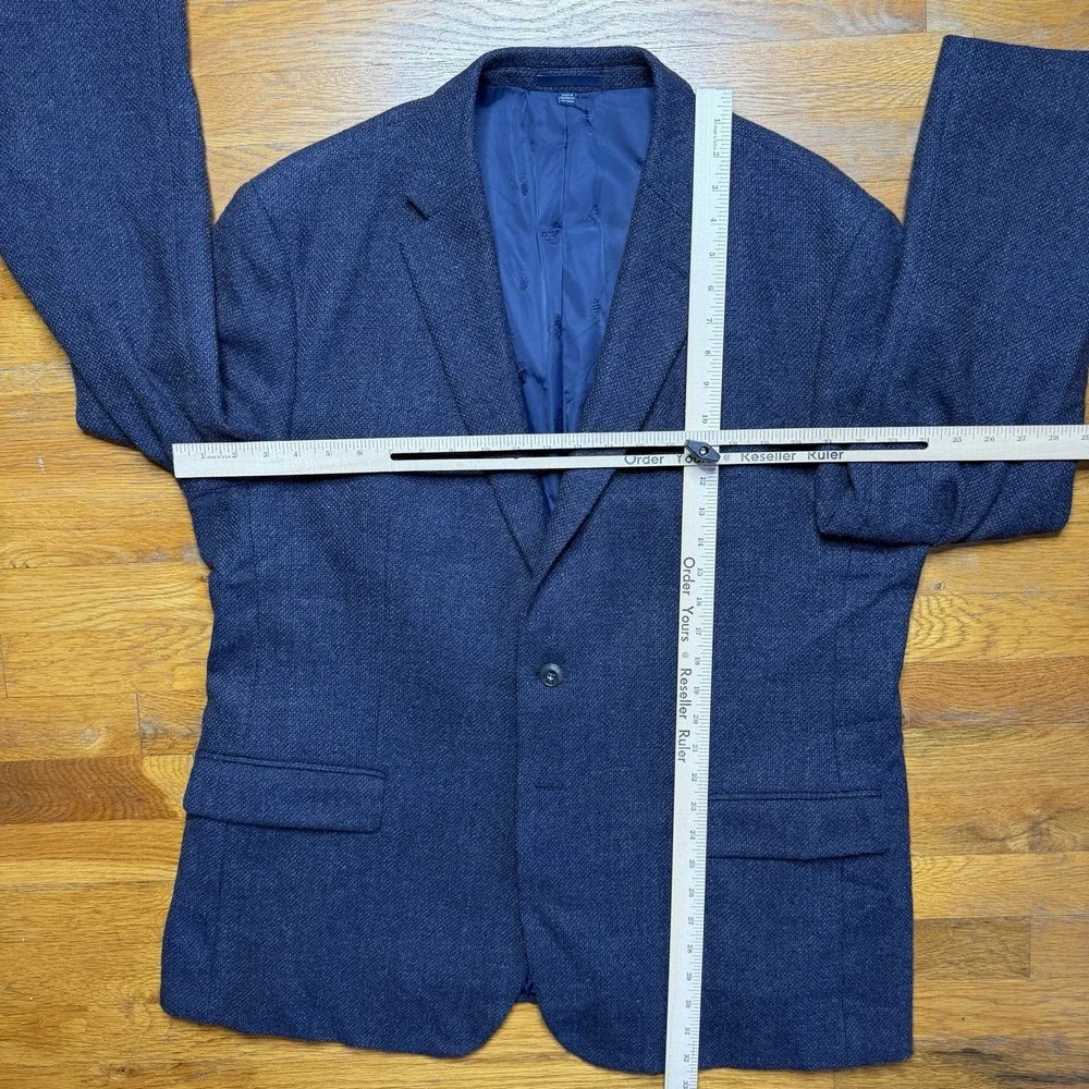 Jos A Bank 1905 Blazer Mens 48R Tailored Fit Blue Tweed Brrr Sport Coat Jacket